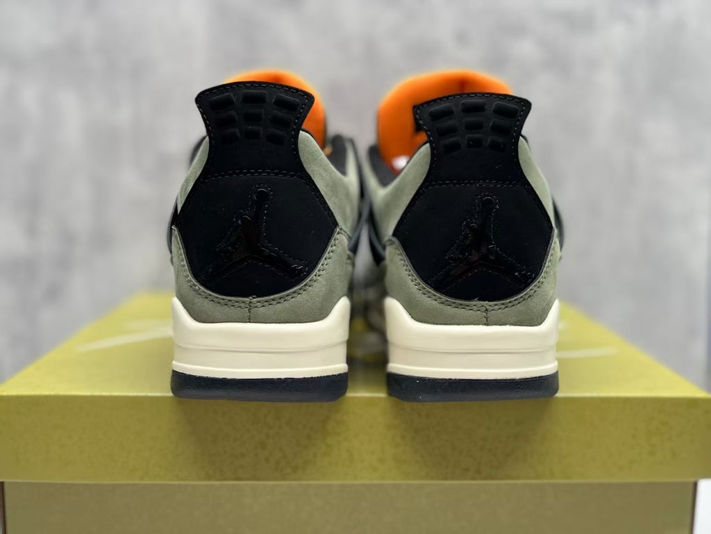 Air Jordan 4 Retro Sneakers – Olive Green & Orange