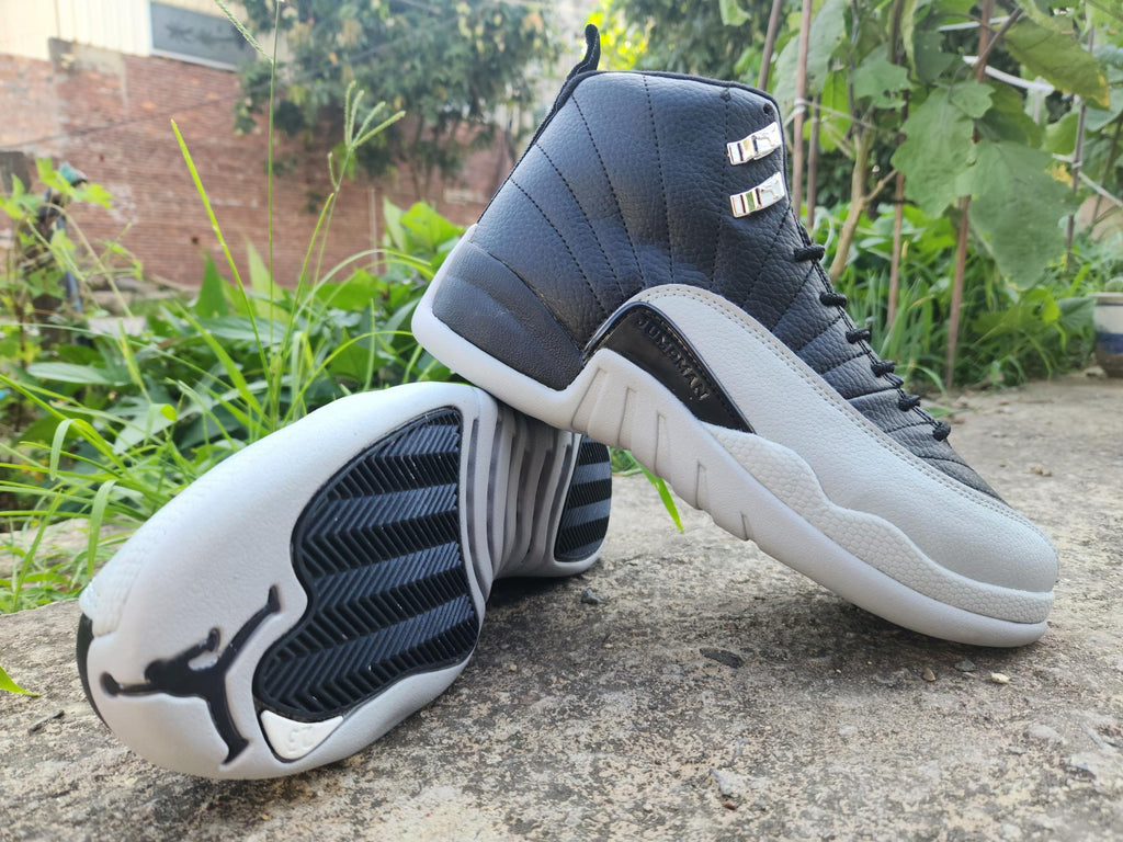 Air Jordan 12 Black & Light Grey Sneakers