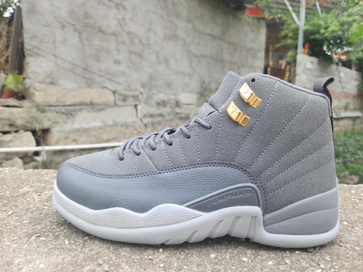 Air Jordan 12 Grey High-Top Sneakers