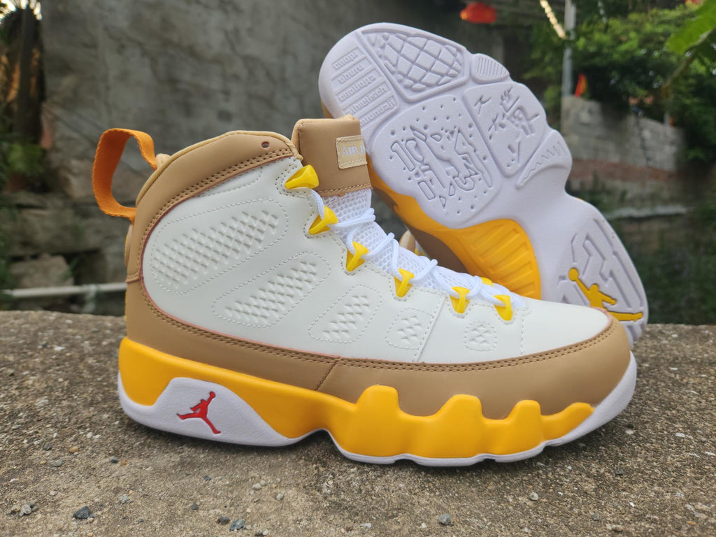 Air Jordan 9 White Tan Yellow