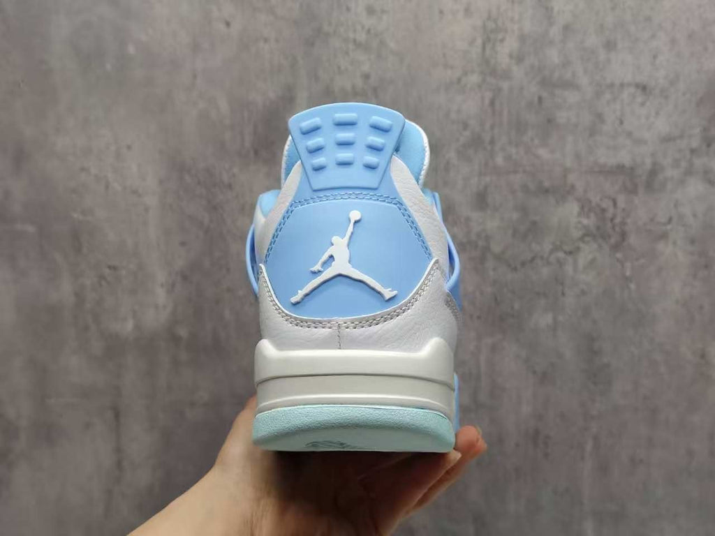 Air Jordan 4 Retro Forget Me Not Sneakers – White & Blue