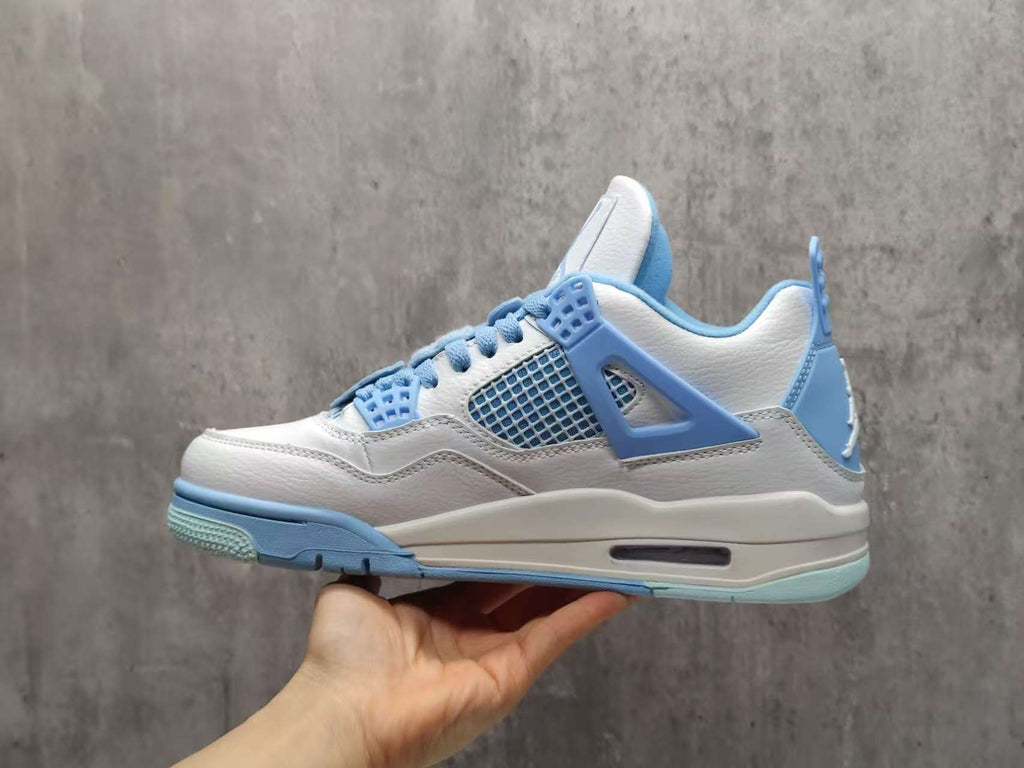 Air Jordan 4 Retro Forget Me Not Sneakers – White & Blue