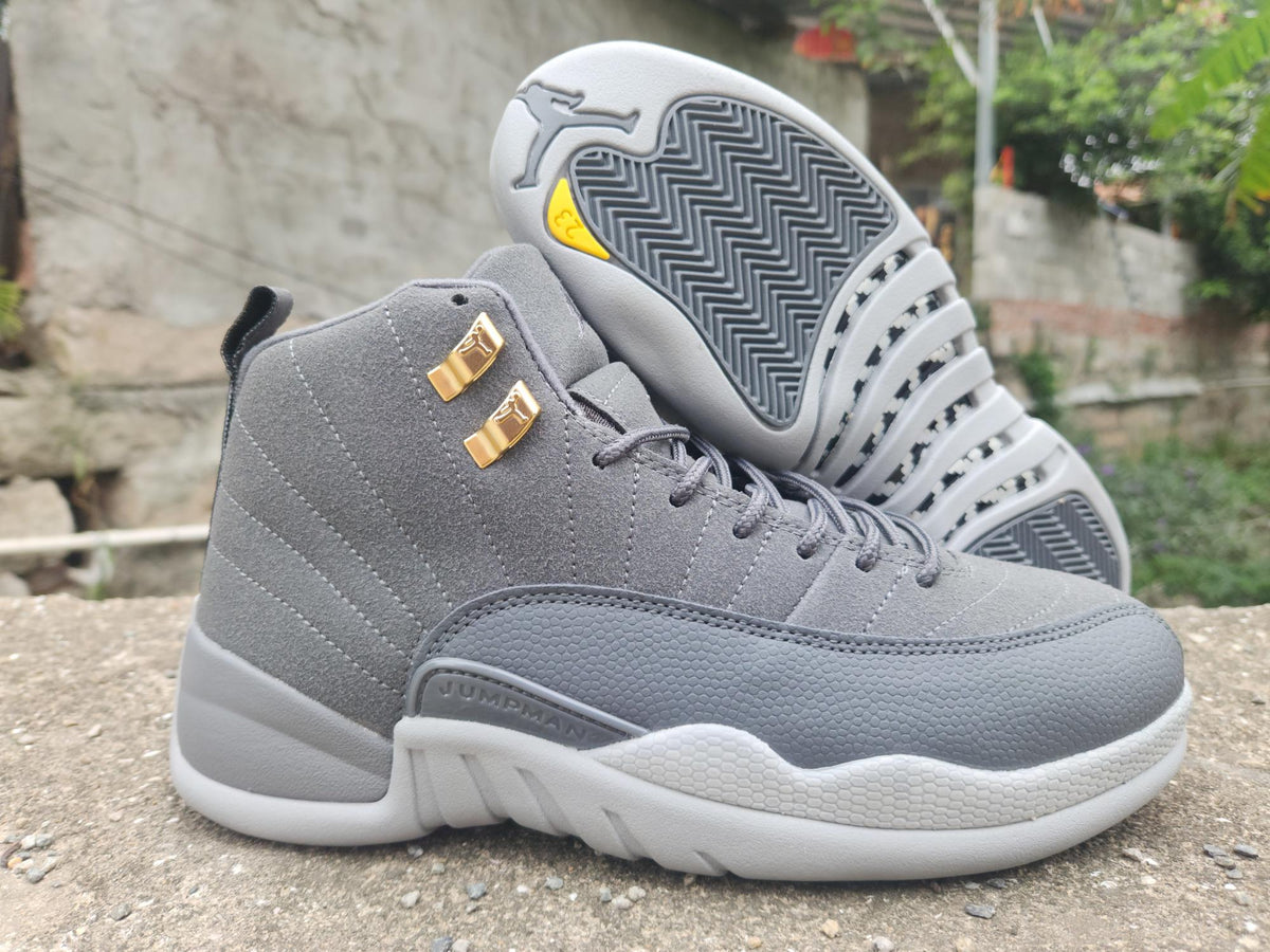Air Jordan 12 Grey High-Top Sneakers