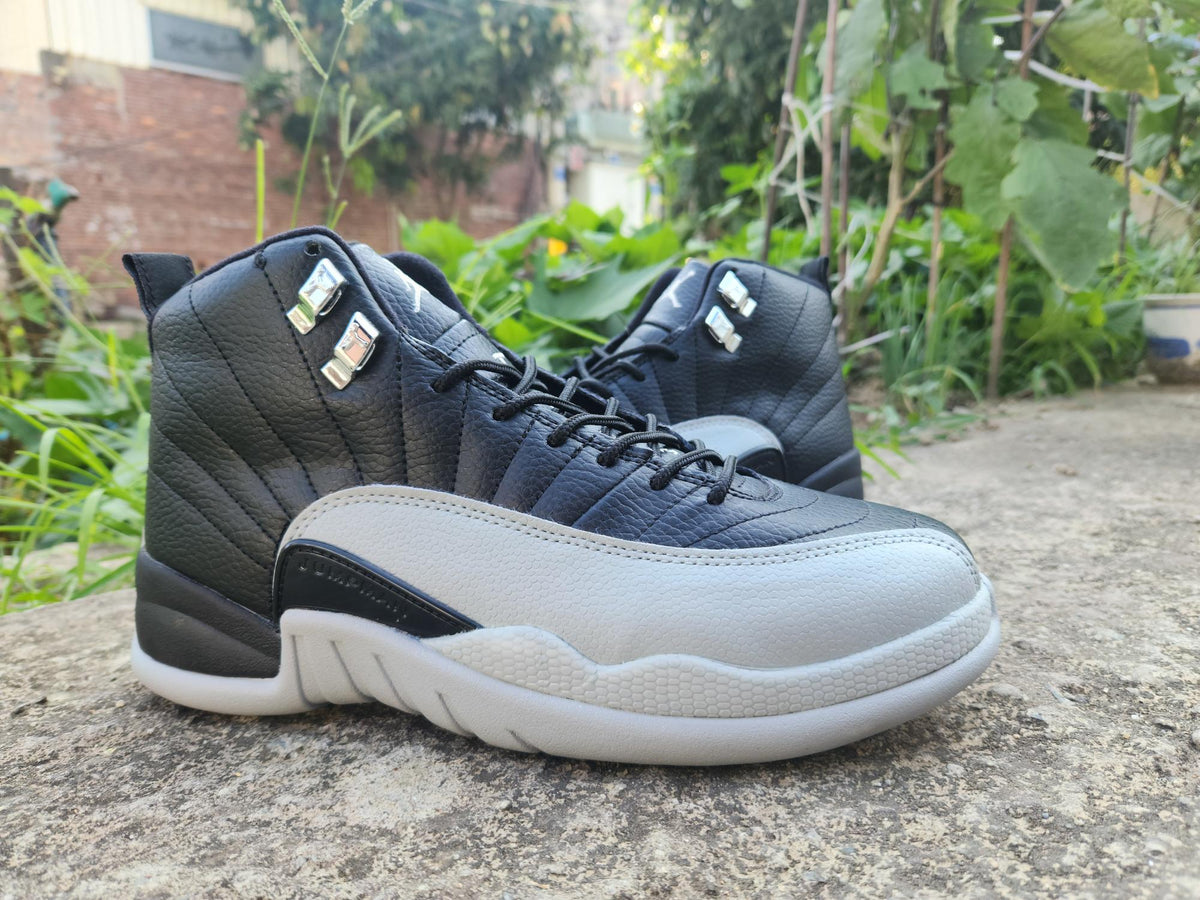 Air Jordan 12 Black & Light Grey Sneakers