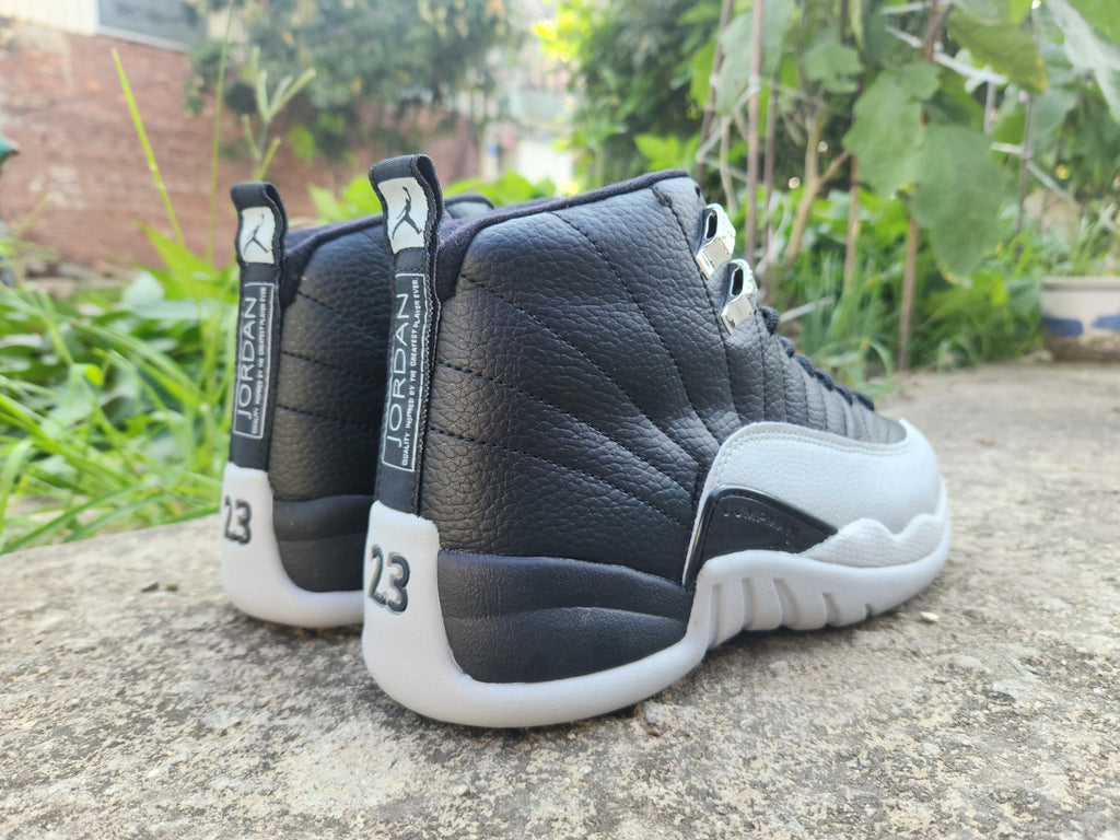 Air Jordan 12 Black & Light Grey Sneakers