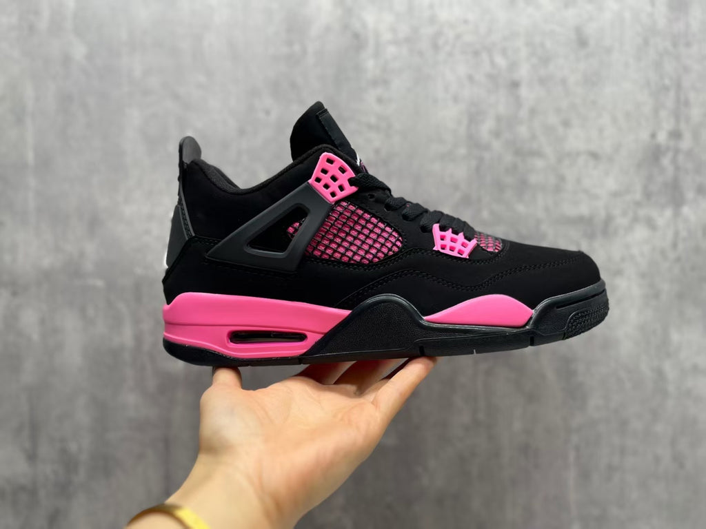 Air Jordan 4 Retro Sneakers – Black & Pink