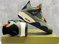 Air Jordan 4 Retro Sneakers – Olive Green & Orange
