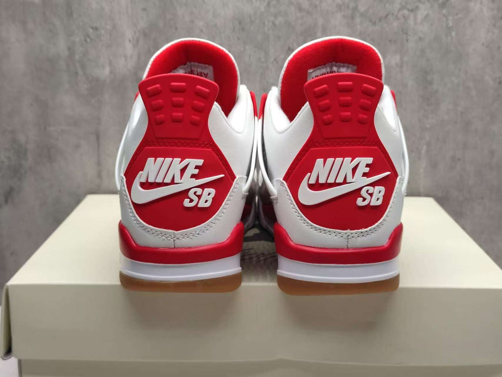 Air Jordan 4 Retro Ruby – White & Red Sneakers