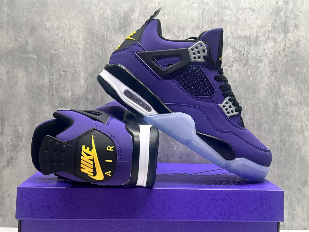 Air Jordan 4 Retro Purple & Yellow Sneakers