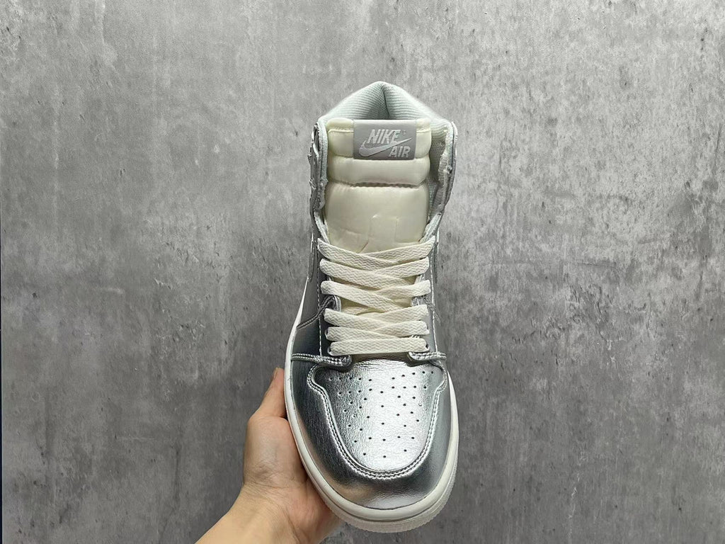Air Jordan 1 Metallic Silver High-Top Sneakers