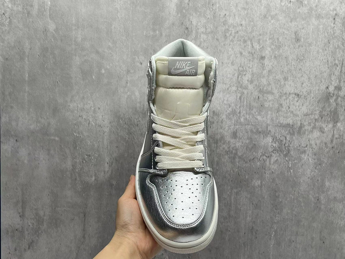 Air Jordan 1 Metallic Silver High-Top Sneakers