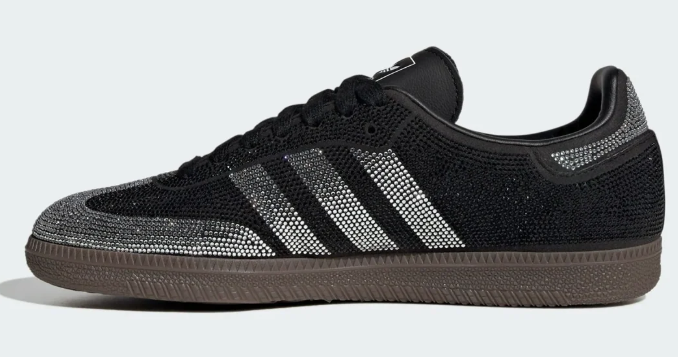 adidas Samba OG Women's Rhinestone Sneakers – Black/Silver